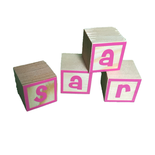 Houten blokken met naam