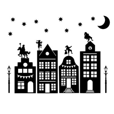 Raamstickers Sinterklaas, raamsticker Sinterklaas