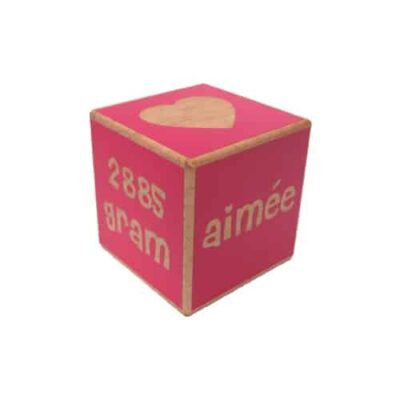 geboortekubus, gepersonaliseerd kraamcadeautje