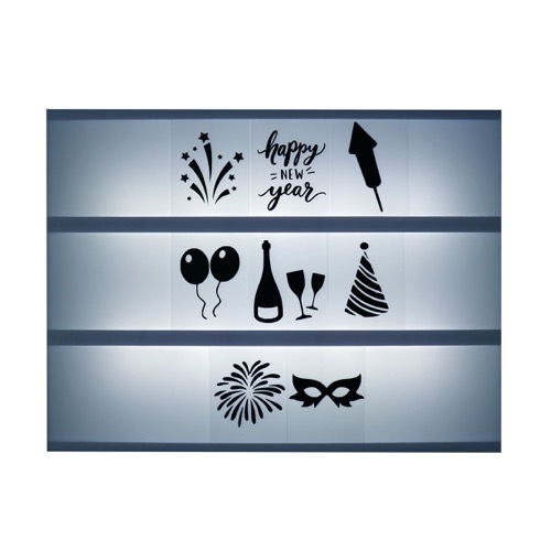 Lightbox symbolen Oud en nieuw