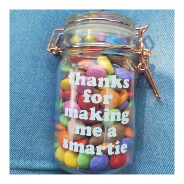 thanks for making me a smartie, cadeautje einde schooljaar