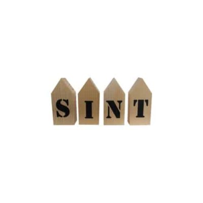 Houten huisjes Sinterklaas, decoratie Sinterklaas