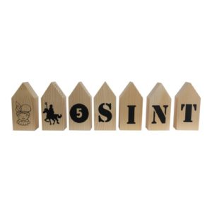 Houten huisjes Sinterklaas, decoratie Sinterklaas