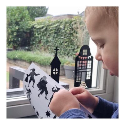 raamsticker sinterklaas, raamsticker welkom sinterklaas