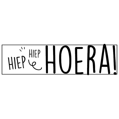 Sticker Hiep hiep hoera rechthoek