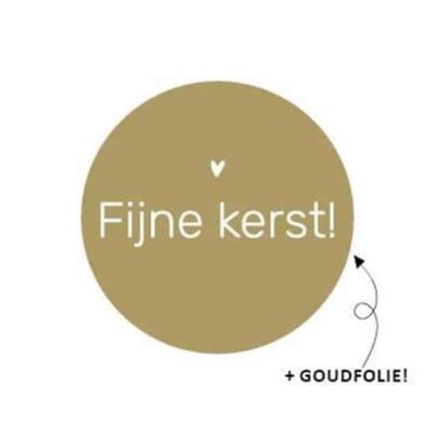 Sticker Fijne kerst goud