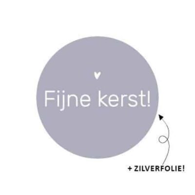 Sticker Fijne kerst - zilver