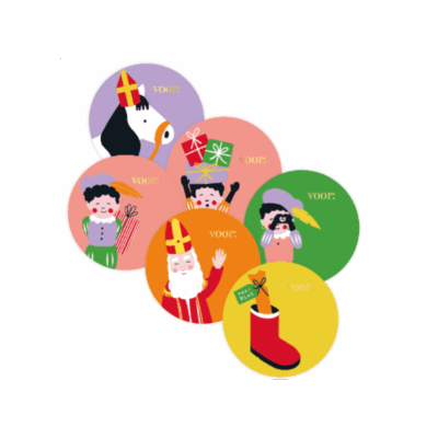 inpakken Sinterklaascadeautjes, cadeaustickers Sinterklaas