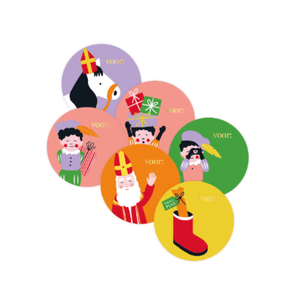 inpakken Sinterklaascadeautjes, cadeaustickers Sinterklaas