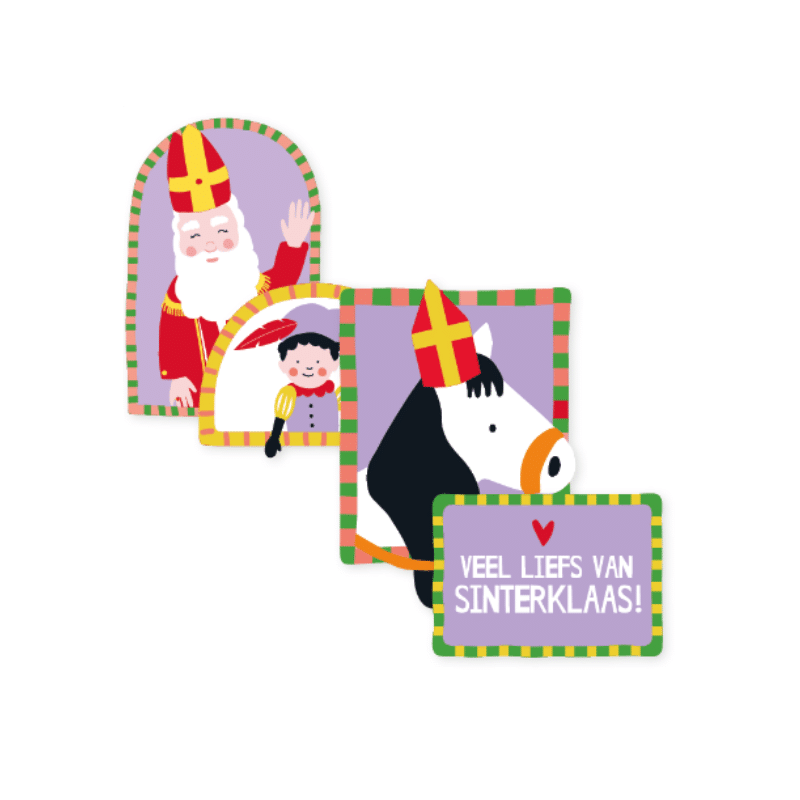 Cadeaustickers in het thema Sinterklaas, leuk om je cadeautje mee in te pakken