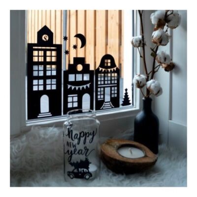 raamsticker huisjes