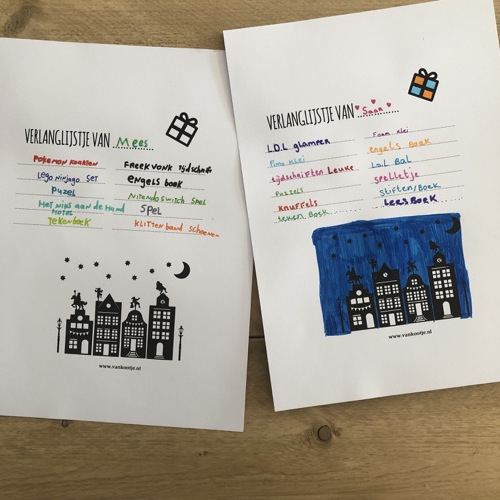 Verlanglijstje Sinterklaas gratis printable