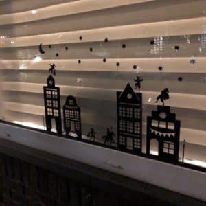 Raamsticker Sinterklaas huisjes