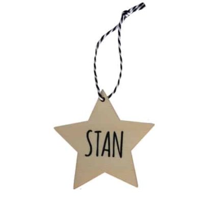 Houten ster met naam