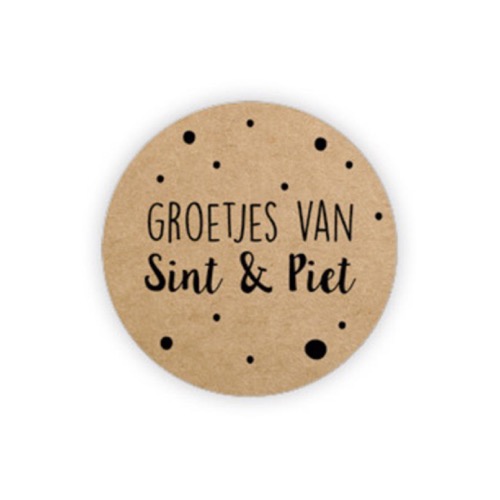 hoogte Il Geval Sticker Groetjes van Sint & Piet - van Kootje