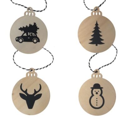 Houten kerstbal