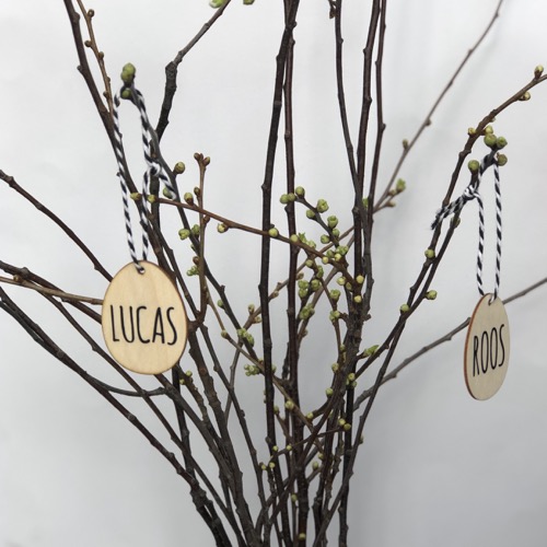 Houten paasei met naam