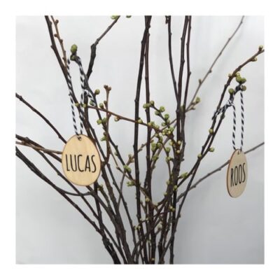 Houten paasei met naam, gepersonaliseerde paasdecoratie, paasdecoratie