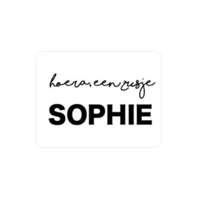 sticker Hoera een zusje, sticker zusje