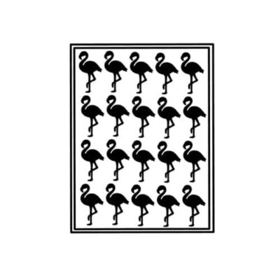 traktatie flamingo, sticker flamingo
