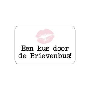 Sticker Een kus door de brievenbus