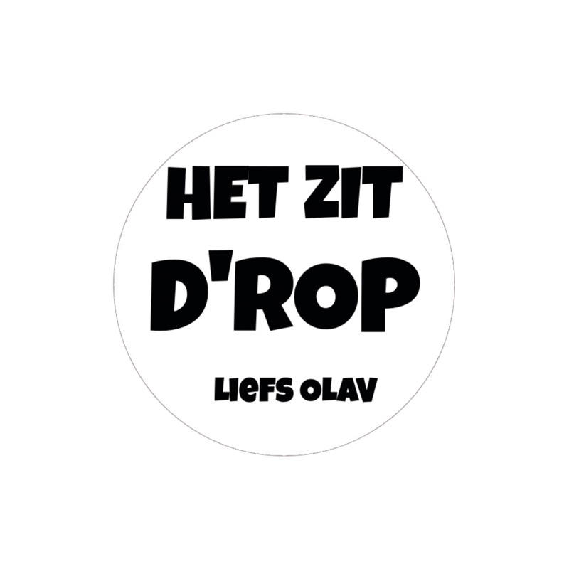 Traktatiesticker Het zit d’rop