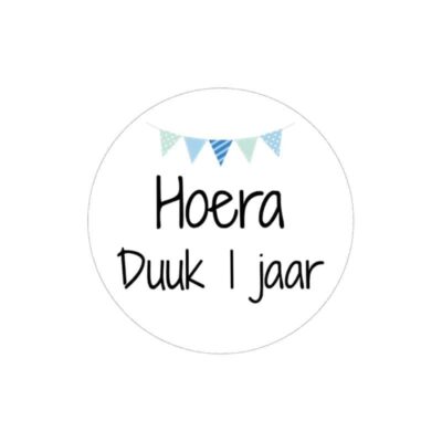 Traktatesticker met naam en leeftijd, gepersonaliseerde traktatiesticker