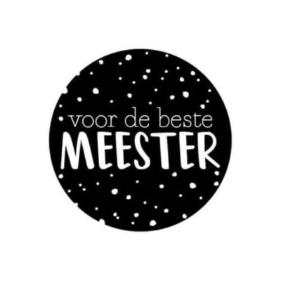 sticker meester, cadeautje meester