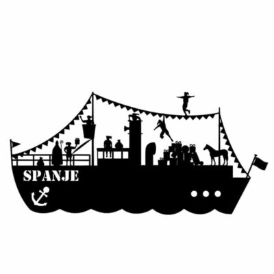 raamsticker sinterklaas, raamsticker stoomboot