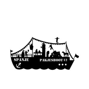 raamsticker stoomboot, raamsticker Sinterklaas
