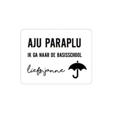 aju paraplu, sticker aju paraplu, traktatie aju paraplu