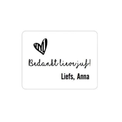 sticker juf, cadeautje juf
