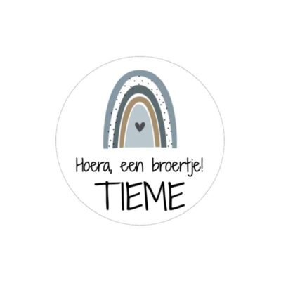 sticker traktatie geboorte, sticker broertje geboren