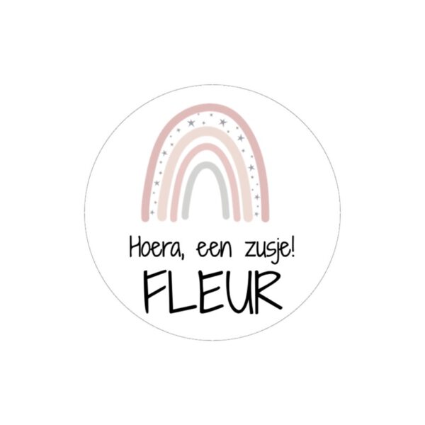 sticker traktatie geboorte, sticker zusje geboren