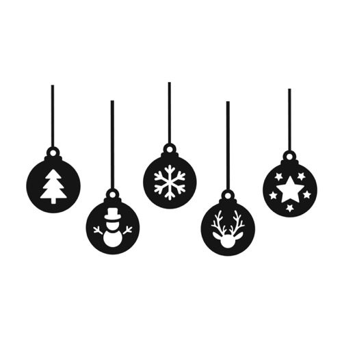 Kerstballen raamsticker