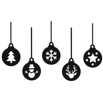Raamsticker Kerstmis, raamsticker kerstballen