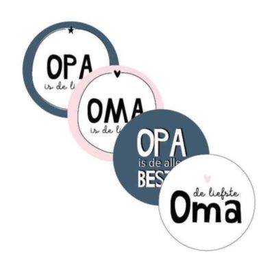 cadeautje opa en oma, cadeausticker opa en oma