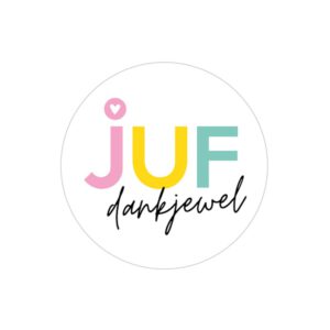 sticker juf, cadeausticker juf