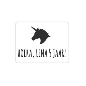 sticker traktatie unicorn, traktatiesticker eenhoorn