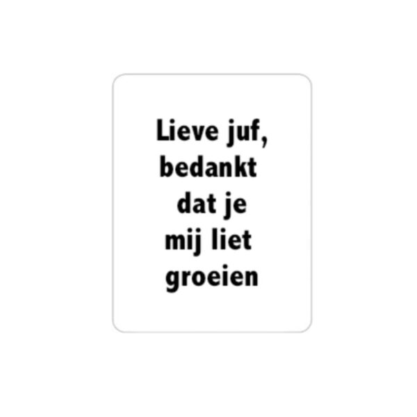 Cadeautje juf, bedankt dat jij me liet groeien, cadeautje meester