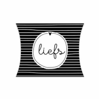 Cadeaudoosje met de tekst Liefs, ideaal voor het inpakken van je kleine cadeautjes