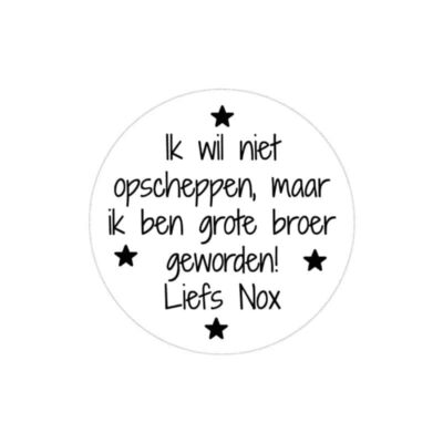 traktatie grote broer, traktatie grote zus