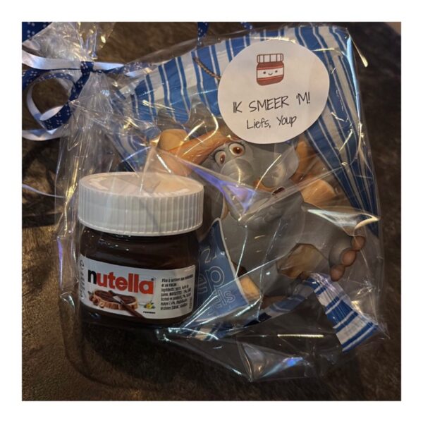Traktatie nutella, traktatie Ik smeer 'm, traktatie afscheid