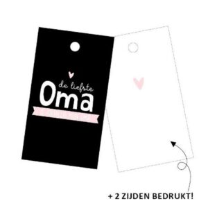 Cadeaulabel oma, cadeautje inpakken oma