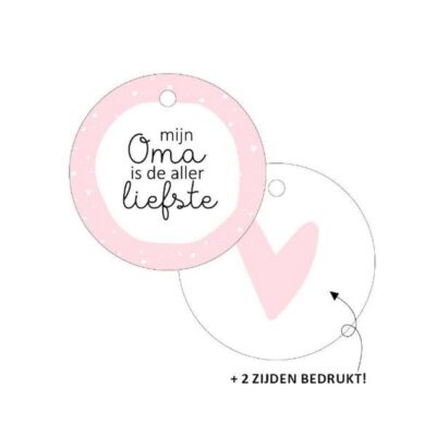 Cadeaulabel oma, cadeautje inpakken oma