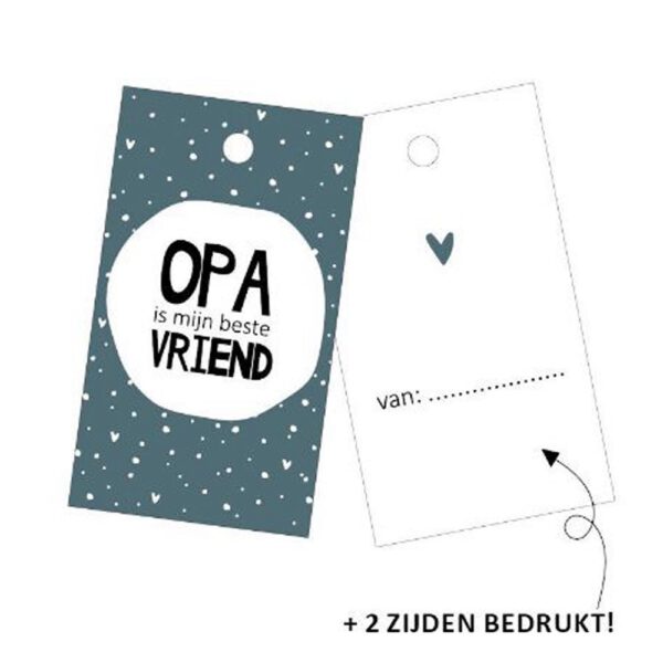 cadeaulabel opa, cadeautje opa inpakken