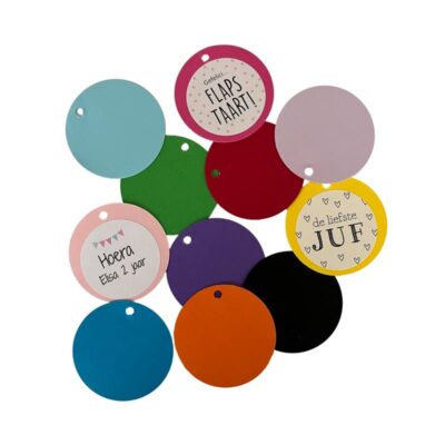 Labels gekleurd traktatie