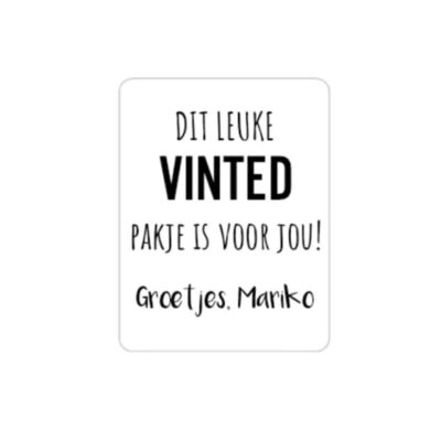 sticker vinted, vinted pakketje inpakken