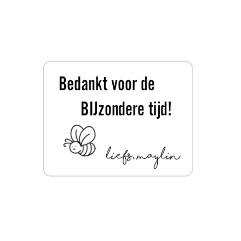 Sticker bedankt voor de BIJzondere tijd