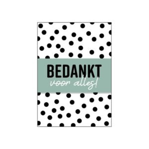 kaart bedankje, bedankje